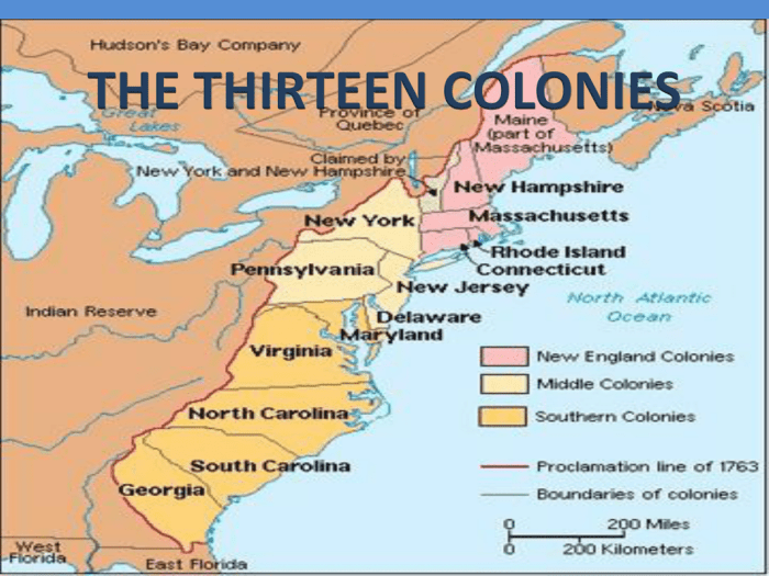 Map of thirteen colonies with rivers