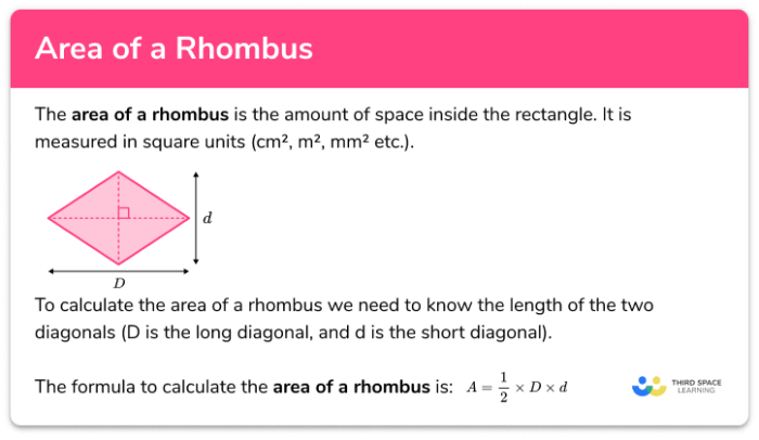 Area of rhombus and kite worksheet