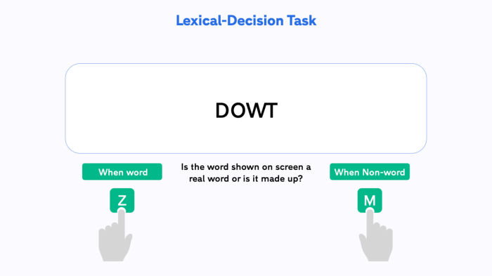 In the lexical decision task participants are asked to