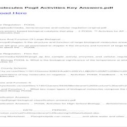 Pogil enzymes and cellular regulation answer key